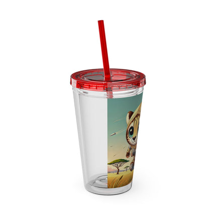 Swift Cheetah Sunsplash Tumbler with Straw, 16oz