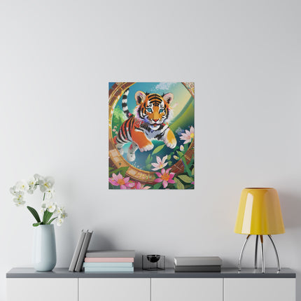 Majestic Tiger Cub Matte Canvas, Stretched, 0.75"