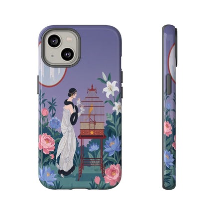 🌸🐦 The Lady Of The Garden Birdcage Phone Case – Art Deco Floral Elegance