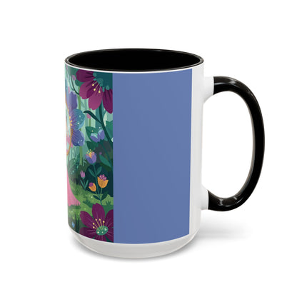 The Lady Of The Enchanted Mirror Colorful Mugs – Art Deco Botanical Elegance