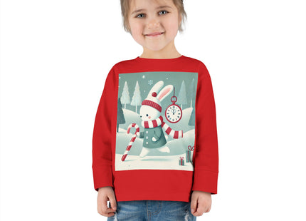Candy Cane Timekeeper Bunny Toddler Long Sleeve Tee
