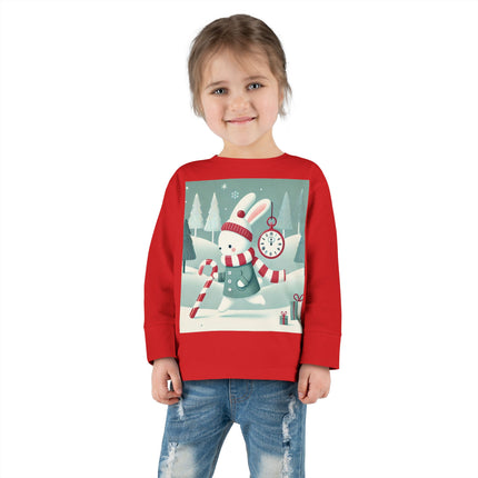 Candy Cane Timekeeper Bunny Toddler Long Sleeve Tee