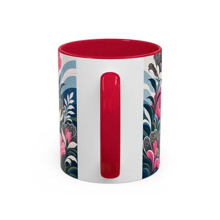 🌸🎀 The Pink Lace Garden Promenade Colorful Mug – Art Deco Fashion Elegance