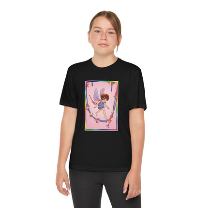 A Playful Fairy Jumps Rope Youth Competitor Tee – Magical Motion & Whimsical Joy