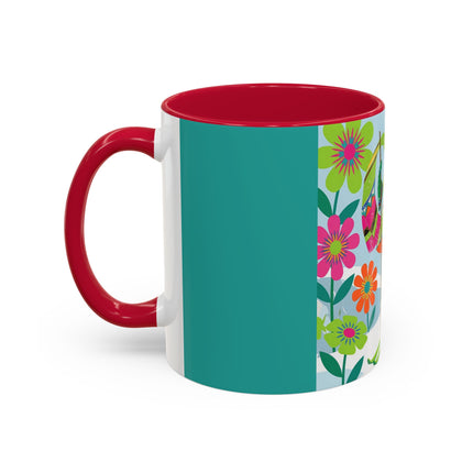 🎿🌸 The Winter Flower Adventurer Colorful Mug – Colorful Ski Fantasy