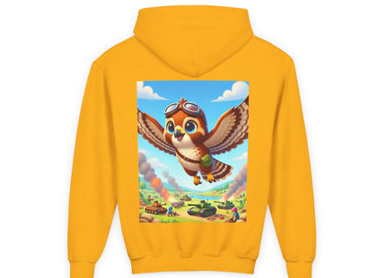 Red-Tailed Hawk in Battle Youth Heavy Blend Hooded Sweatshirt
