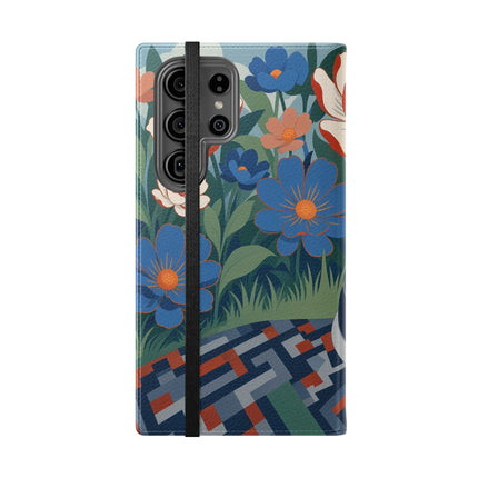 🌺🪞 The Lady Of The Grand Flower Salon Flip Case – Art Deco Floral Elegance