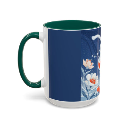 ❄️⛸️ The Winter Skater’s Flight Colorful Mug – Art Deco Floral Fantasy