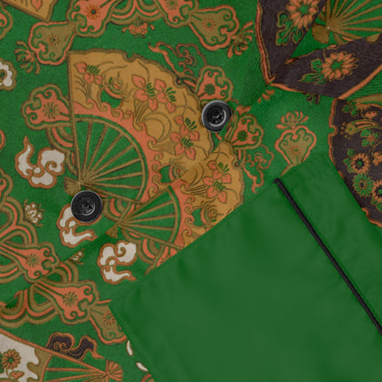 Japanese Fan Pattern by G.A. Audsley Women's Satin Pajamas (AOP)