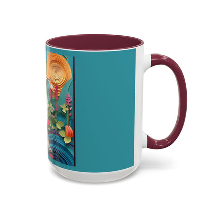 Elegant Egret Oasis Colorful Mugs (11oz, 15oz)