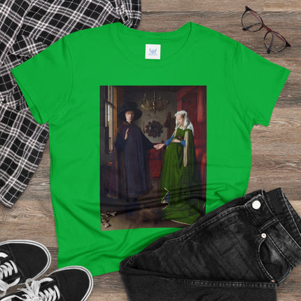 Arnolfini Portrait by Jan Van Eyck Women's Midweight Cotton Tee