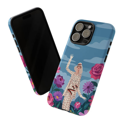 🌺👒 The Grand Flower Promenade Phone Case – Art Deco Fashion Illustration
