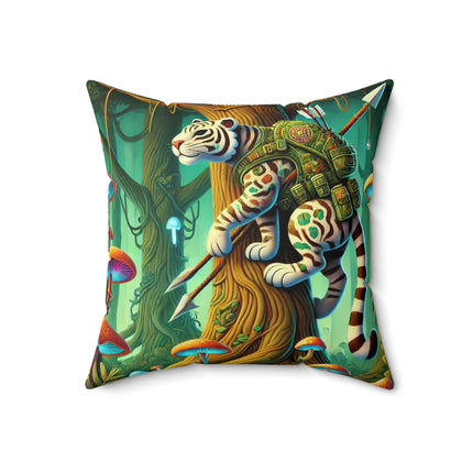 Silent Stripes Spun Polyester Square Pillow