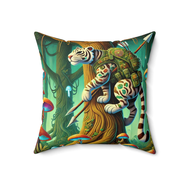 Silent Stripes Spun Polyester Square Pillow