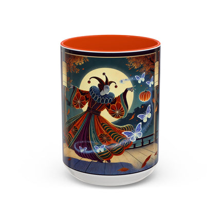 Court Magician with Ghost Butterflies Colorful Mugs (11oz, 15oz)
