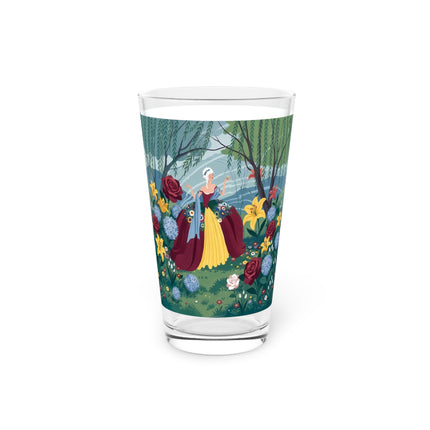 🌹🌿 The Willow Garden Promenade Pint Glass – Art Deco Floral Elegance