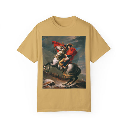 Napoleon Crossing the Alps by Jacques-Louis David Unisex Garment-Dyed T-shirt