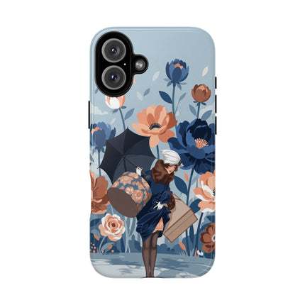 ☂️🌺 The Lady Of The Traveling Garden Phone Case – Art Deco Floral Adventure