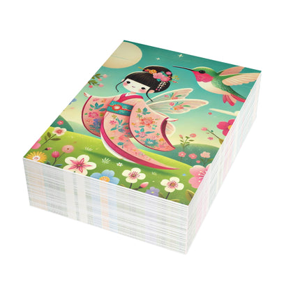 Geisha Fairy and the Hummingbird Blossom Postcard Bundles (envelopes included) - Bundles of 10, 30, 50 Pieces