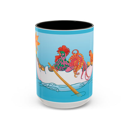 A Rooster's Seafaring Adventure Colorful Mugs, 11oz