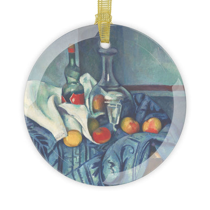 The Peppermint Bottle by Paul Cézanne Glass Ornament