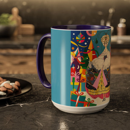 🎀✨ The Christmas Court Of Joy Colorful Mug – Art Deco Holiday Fantasy