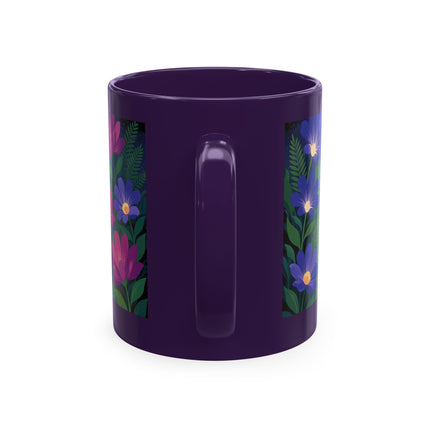 🌙🌺 The Lady Of The Midnight Flower Garden Ceramic Mug – Art Deco Floral Elegance