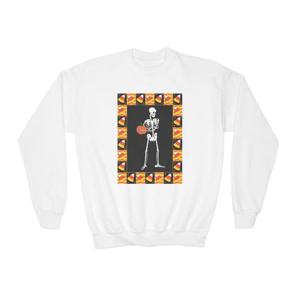 Candy Corn Skeleton Youth Crewneck Sweatshirt