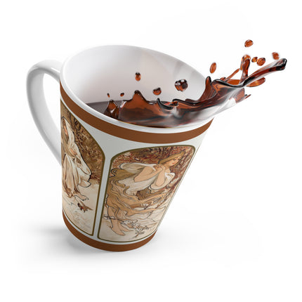 The Seasons by Alphonse Maria Mucha Latte Mug