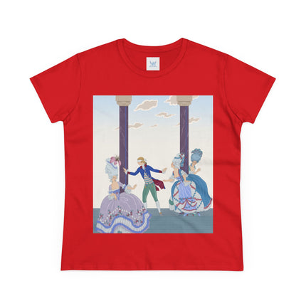 🎭🌸 The Garden Masquerade Cotton Tee – Art Deco Fashion Illustration