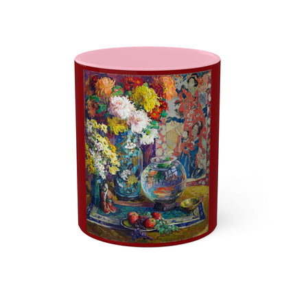 Fish, Fruits, and Flowers by Kathryn E. Cherry Colorful Mugs, 11oz