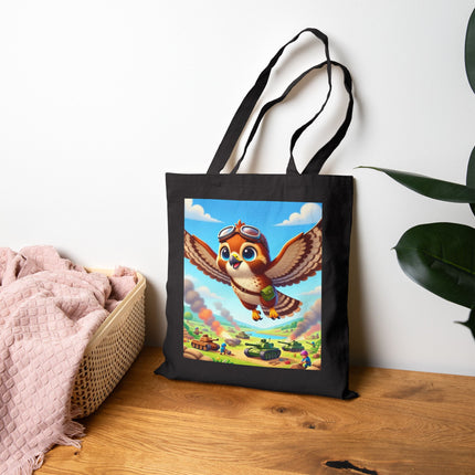 The Red-Tailed Hawk in Battle Cotton Canvas Tote Bag – Flight, Courage & High-Flying Adventure