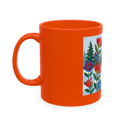 🌹🎄 The Lady Of The Holiday Roses Ceramic Mug – Art Deco Christmas Elegance