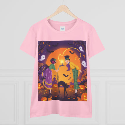 🎃🕯️ The Midnight Halloween Greeting Cotton Tee – Vintage Halloween Charm