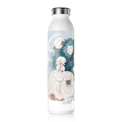🌸📖 The Enchanted Garden Reader Slim Water Bottle – Art Deco Floral Elegance