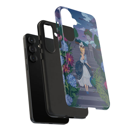 🦚🌸 The Peacock Garden Terrace Phone Case – Art Deco Floral Elegance