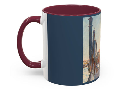 Gondola Moorings on the Grand Canal by John Singer Sargent Colorful Mugs (11oz, 15oz)