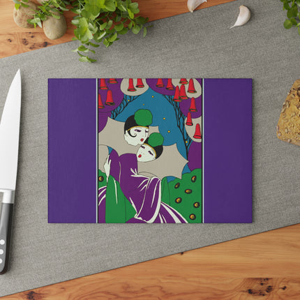 Two Pierrots Glass Cutting Board