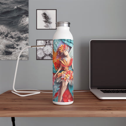 Hibiscus Fairy Slim Water Bottle