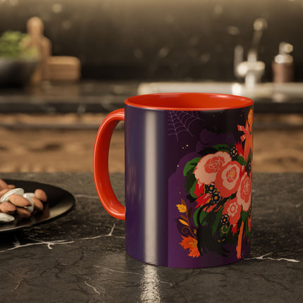 🌹🎃 The Lady Of The Haunted Rose Garden Colorful Mug – Romantic Halloween Charm