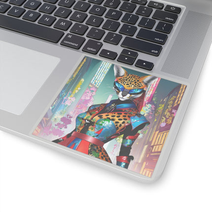 Cyber Cat Glamour Kiss-Cut Stickers (4 Sizes)