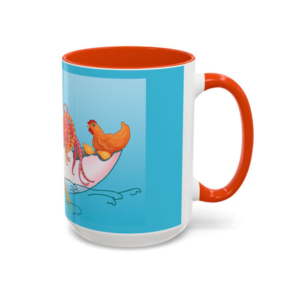 A Rooster's Seafaring Adventure Colorful Mugs, 11oz