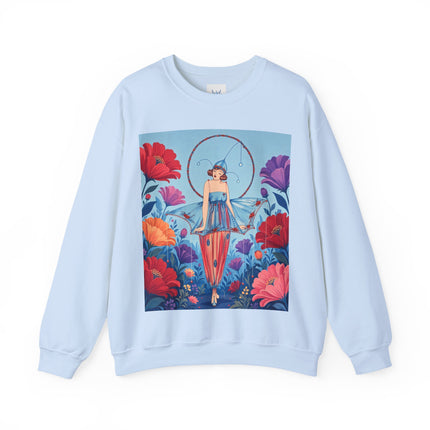 🎪🌺 The Flower Garden Harlequin Crewneck Sweatshirt – Art Deco Fashion Whimsy