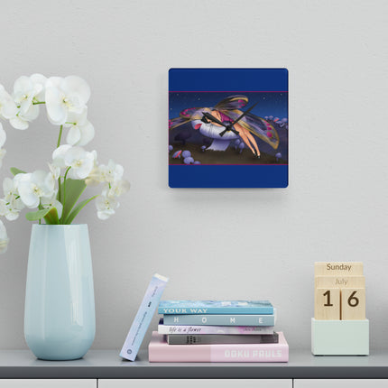 Slumbering Fairy Acrylic Wall Clock