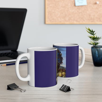 Still Life with Grapes and Other Fruit by Luca Forte Ceramic Mug 11oz