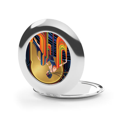 Art Deco Muse Compact Mirror – Elegant Poise & Golden Radiance