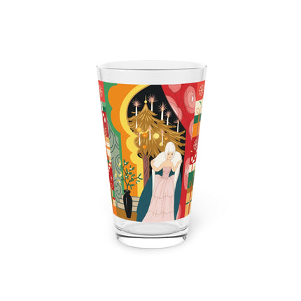 ❤️ The Lady Of The Candlelit Christmas Alcove Pint Glass – Art Deco Holiday Elegance