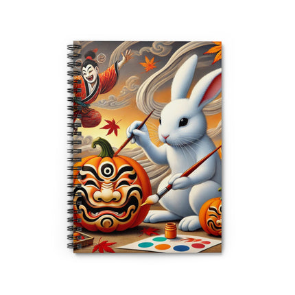 Halloween Rabbit’s Kabuki Jack-o’-Lanterns Spiral Notebook - Ruled Line