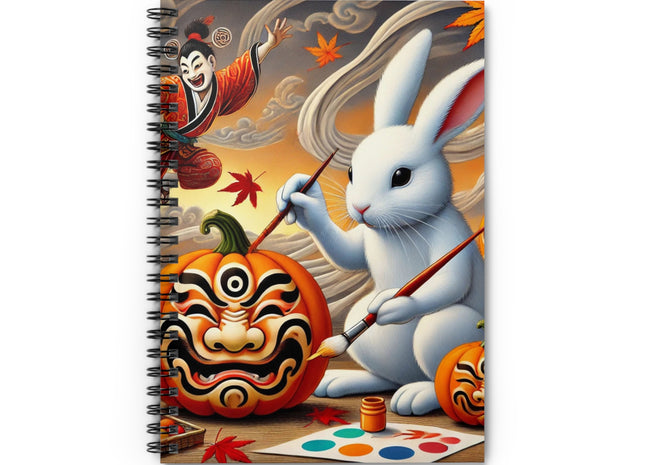 Halloween Rabbit’s Kabuki Jack-o’-Lanterns Spiral Notebook - Ruled Line