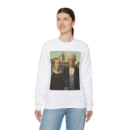 American Gothic by Grant Wood Heavy Blend™ Crewneck Sweatshirt